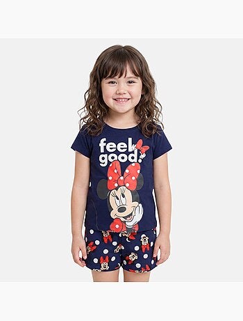 Disney - Conjunto criança t-shirt azul e calções azuis com bolinhas personagem