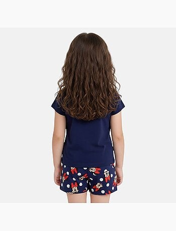 Disney - Conjunto criança t-shirt azul e calções azuis com bolinhas personagem
