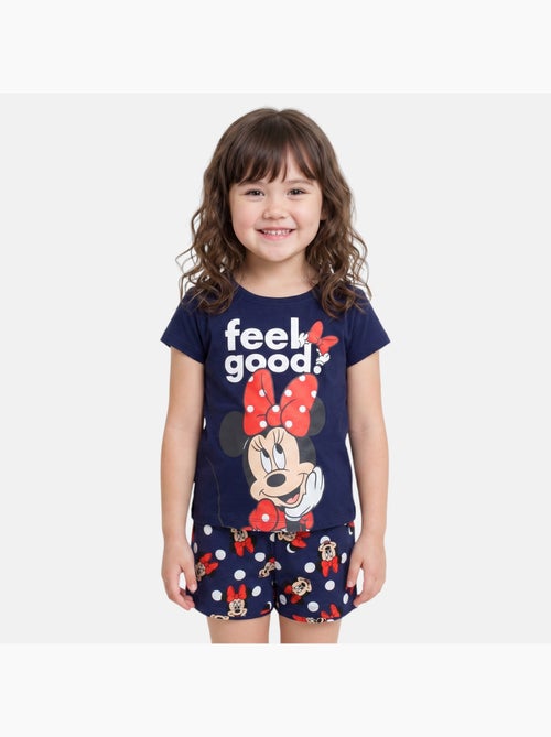 Disney - Conjunto criança t-shirt azul e calções azuis com bolinhas personagem - Kiabi