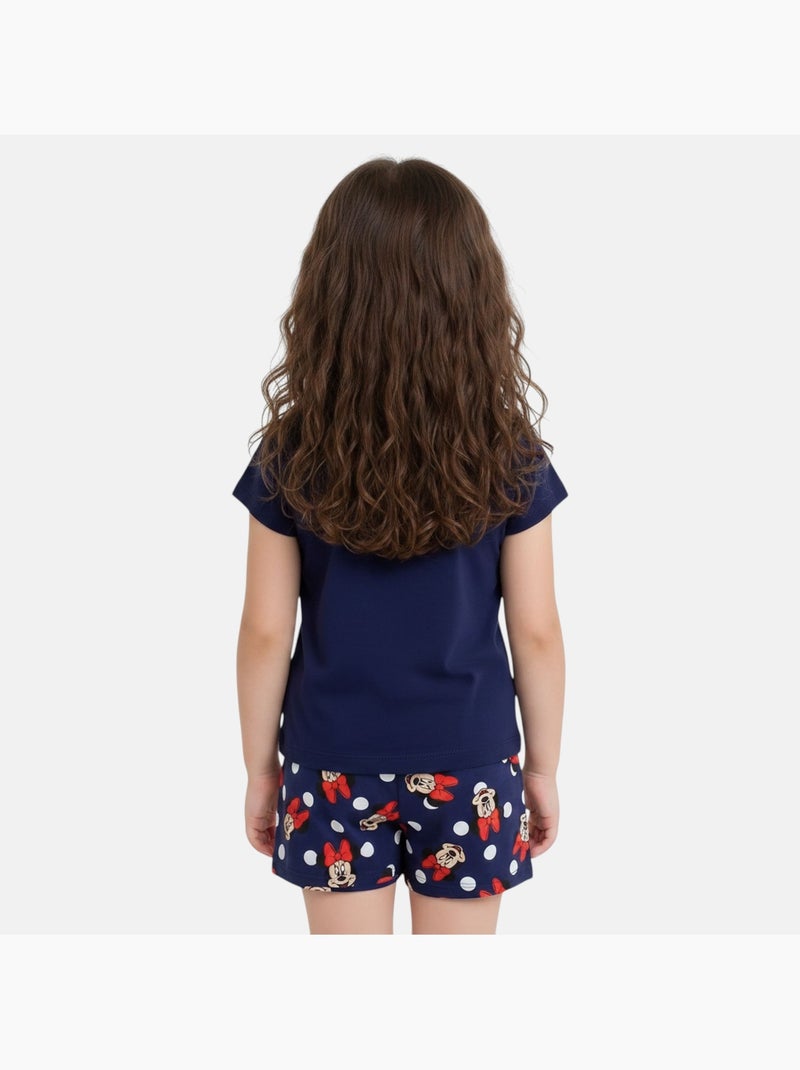 Disney - Conjunto criança t-shirt azul e calções azuis com bolinhas personagem Azul-marinho - Kiabi