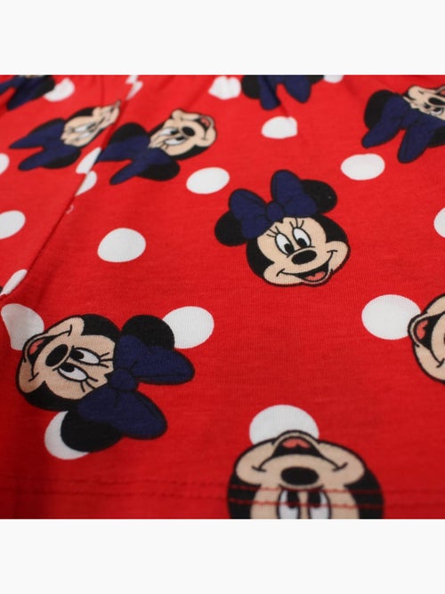 Disney - Conjunto criança t-shirt branco e calções vermelhos com bolinhas personagem - Kiabi