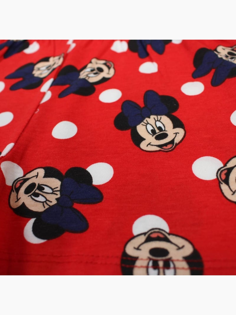 Disney - Conjunto criança t-shirt branco e calções vermelhos com bolinhas personagem Branco - Kiabi