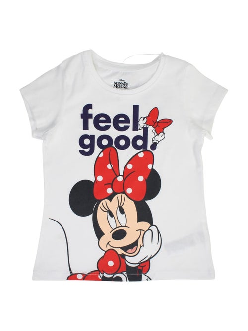 Disney - Conjunto criança t-shirt branco e calções vermelhos com bolinhas personagem - Kiabi