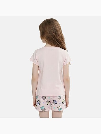 Disney - Conjunto criança t-shirt rosa e calções personagem