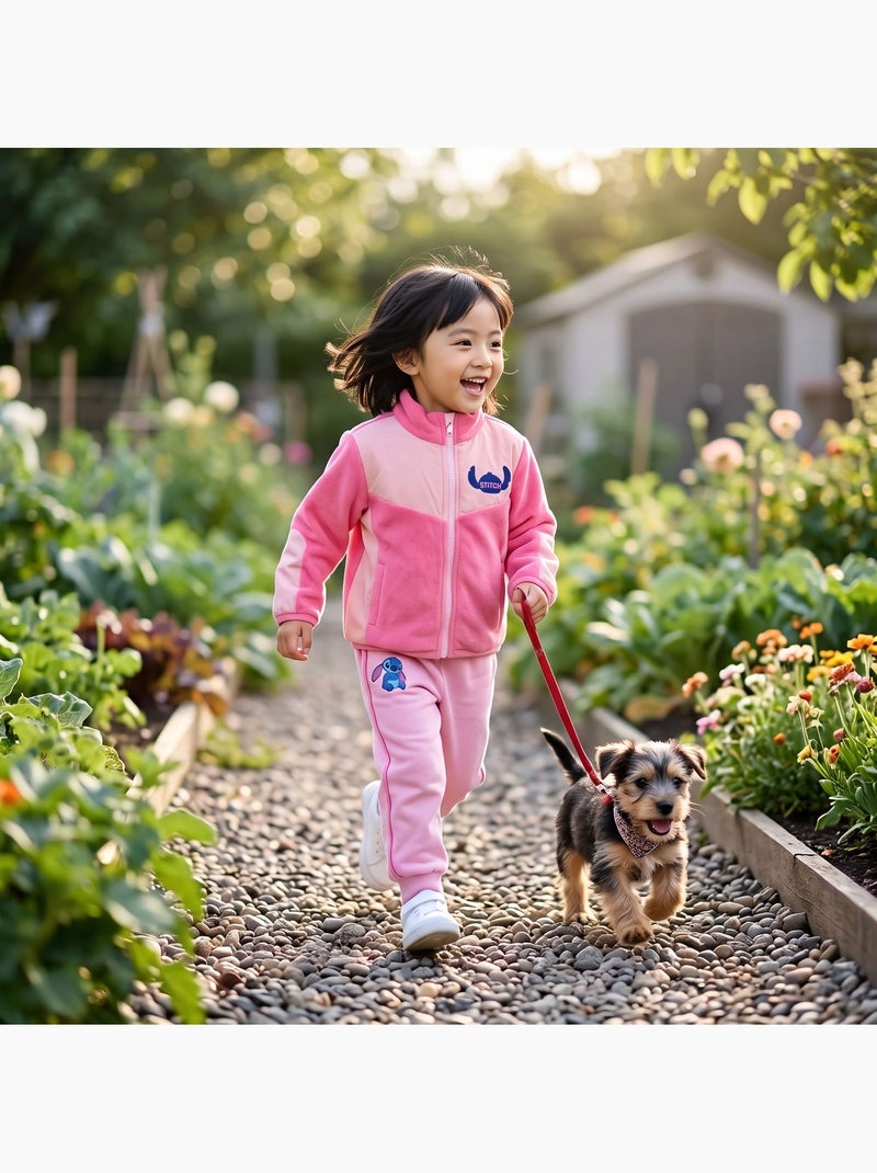 Disney - conjunto de treino: casaco com fecho de correr bicolor e calças a condizer com personagem Rosa - Kiabi