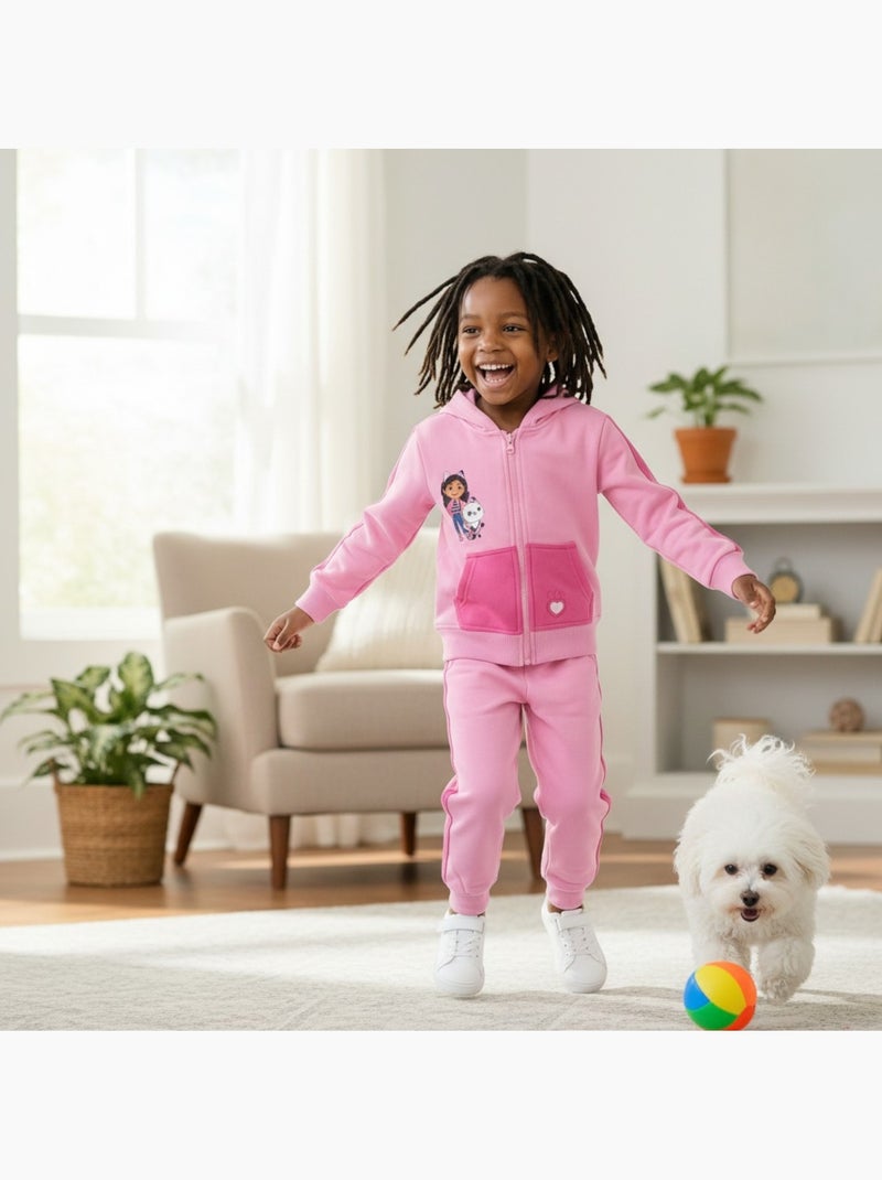 Disney - Conjunto fato de treino menina estampado com capuz Rosa-claro - Kiabi
