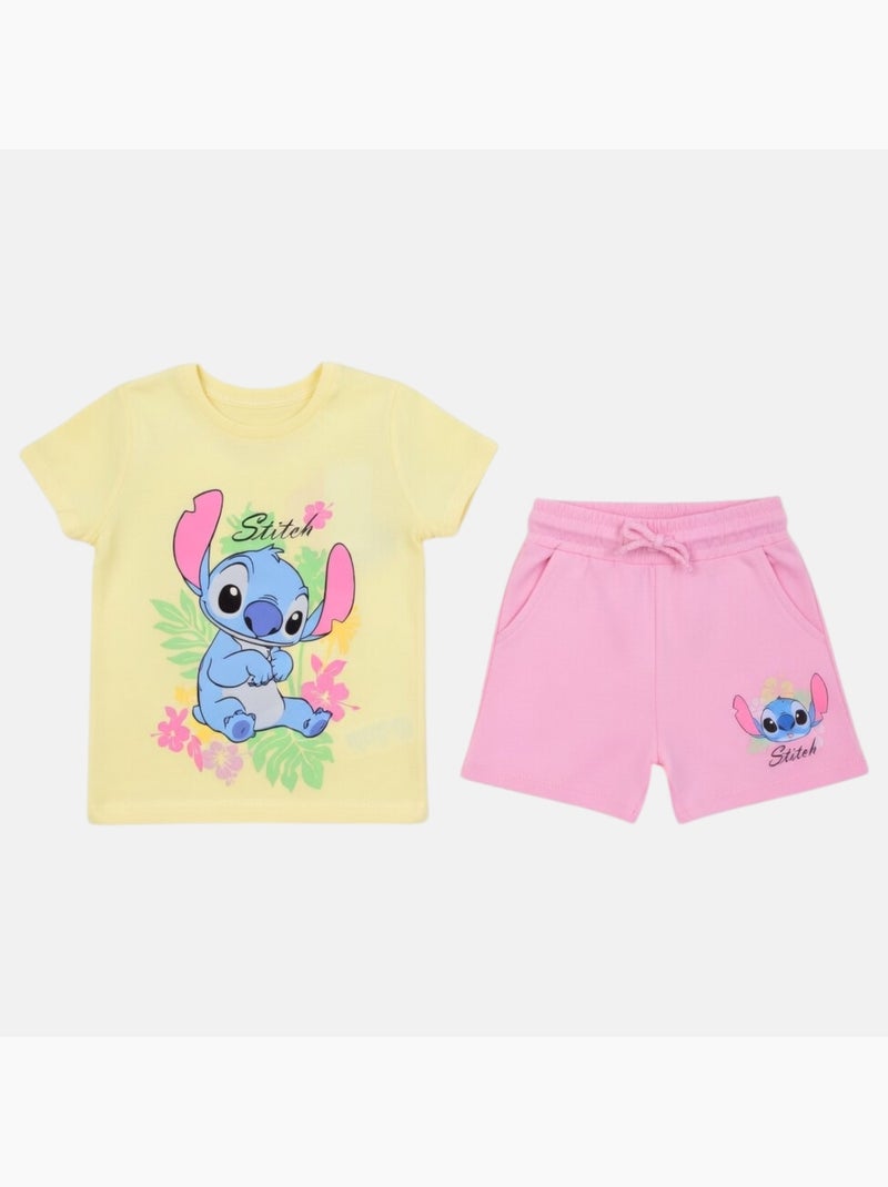 Disney - Conjunto menina Stitch Amarelo - Kiabi