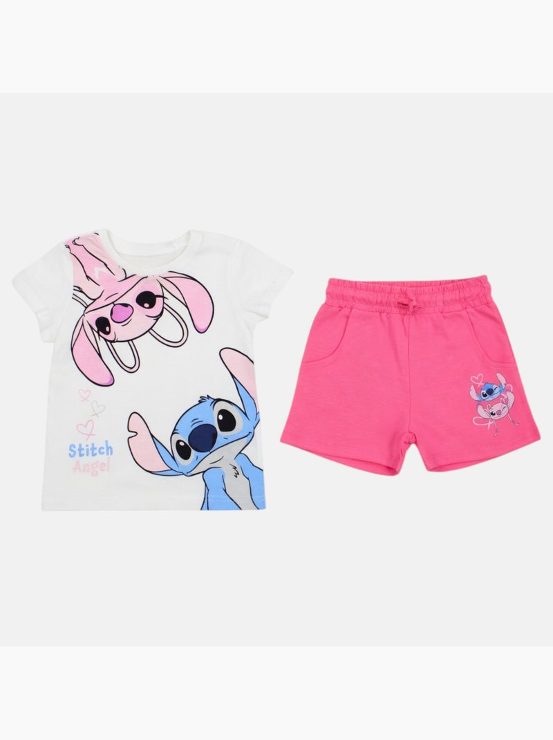 Disney - Conjunto menina Stitch Rosa - Kiabi