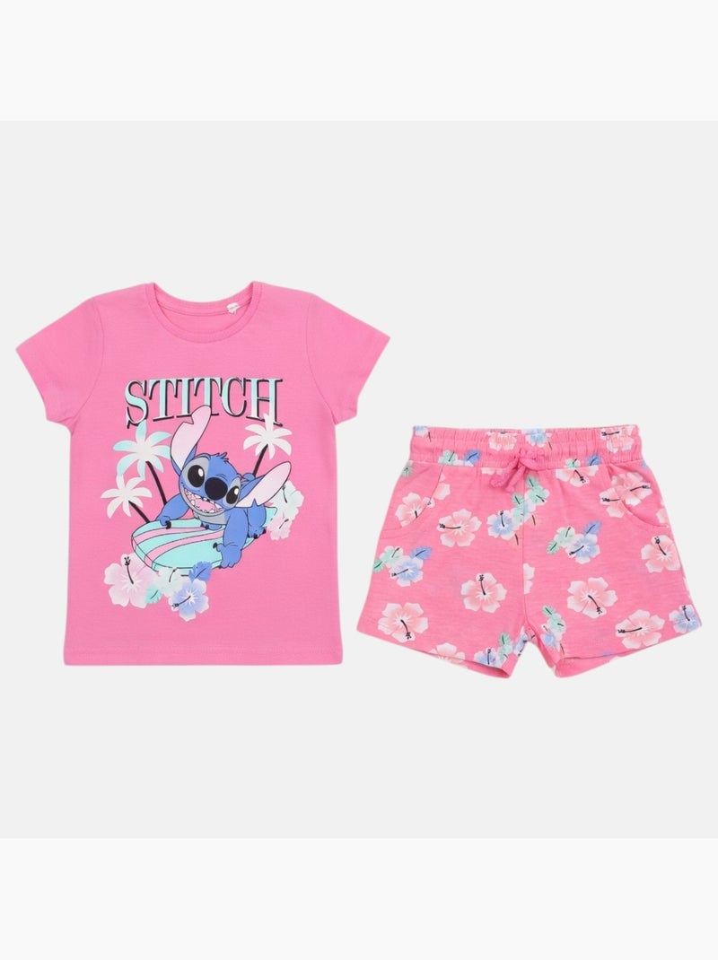 Disney - Conjunto menina Stitch Rosa - Kiabi