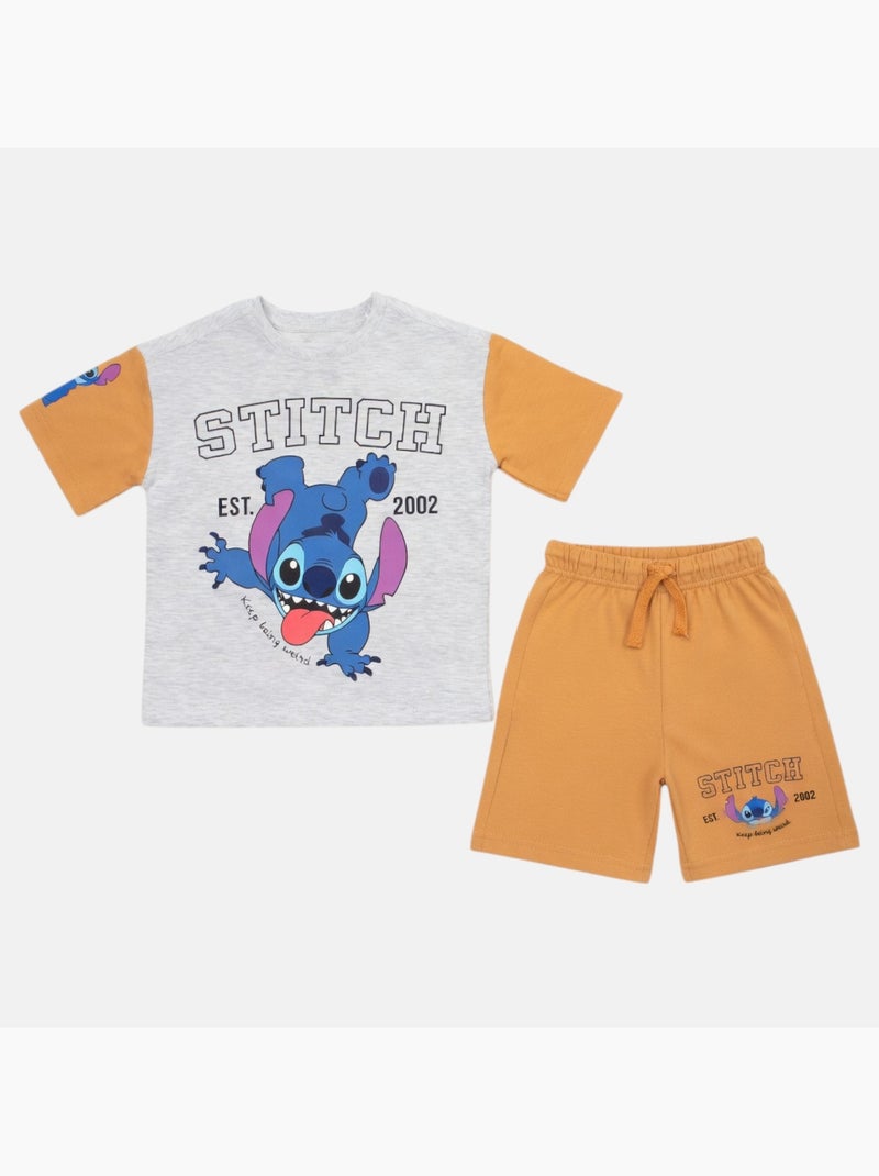 Disney - Conjunto menino Stitch Laranja - Kiabi
