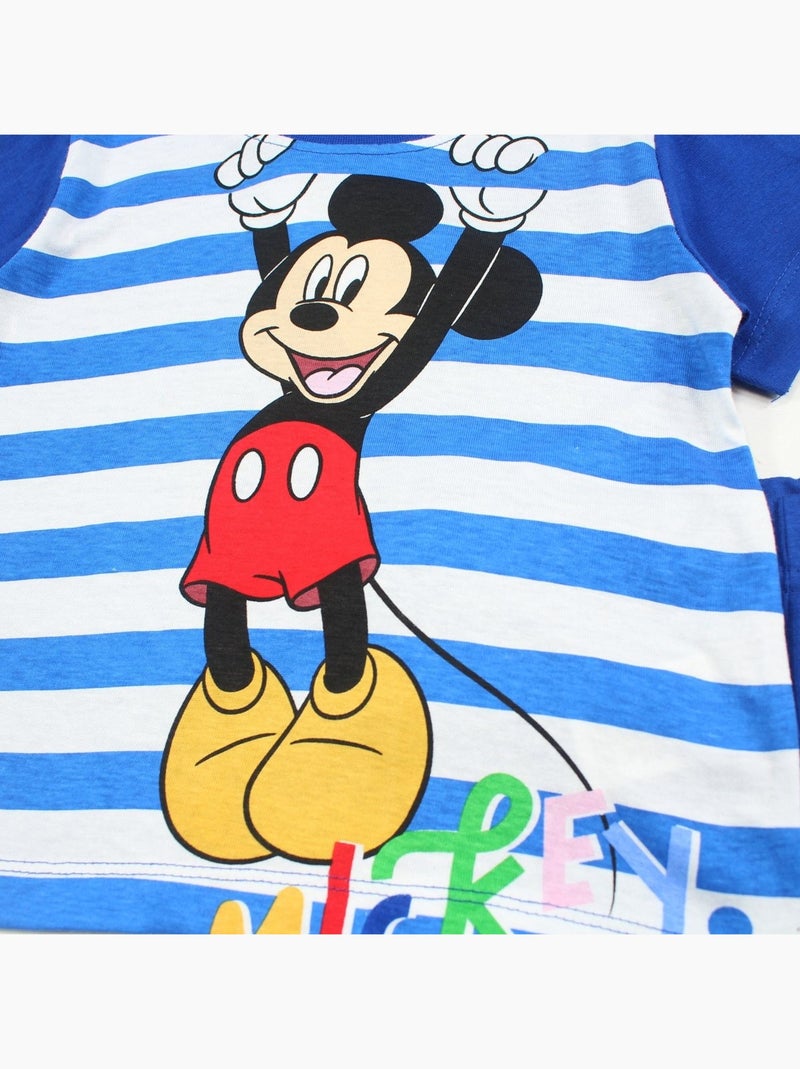 Disney - Conjunto t-shirt e calção criança às riscas Azul-marinho - Kiabi