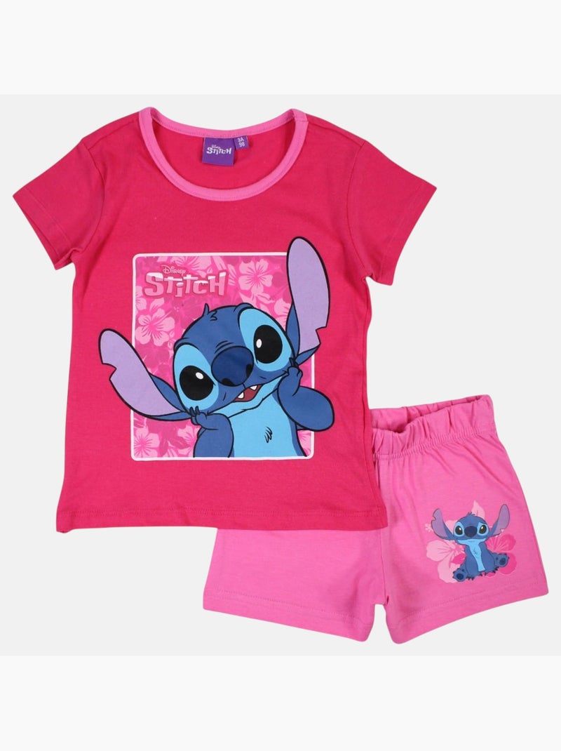 Disney - Conjunto t-shirt e calção criança com padrão Rosa-fúcsia - Kiabi