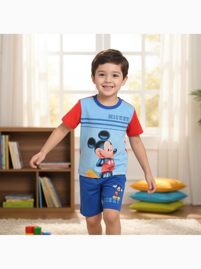 Disney - Conjunto t-shirt e calção criança estampado Azul - Kiabi