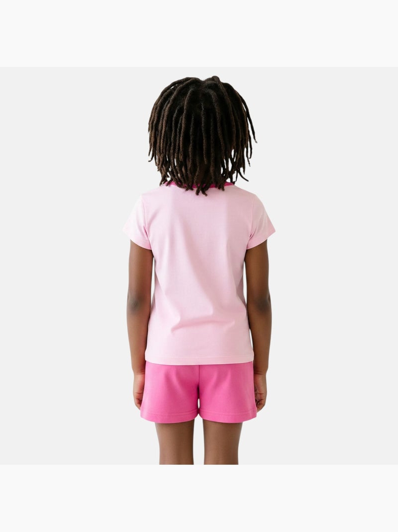 Disney - Conjunto t-shirt e calção criança estampado Rosa-claro - Kiabi