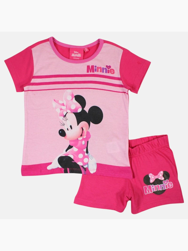 Disney - Conjunto t-shirt e calção criança estampado Rosa - Kiabi