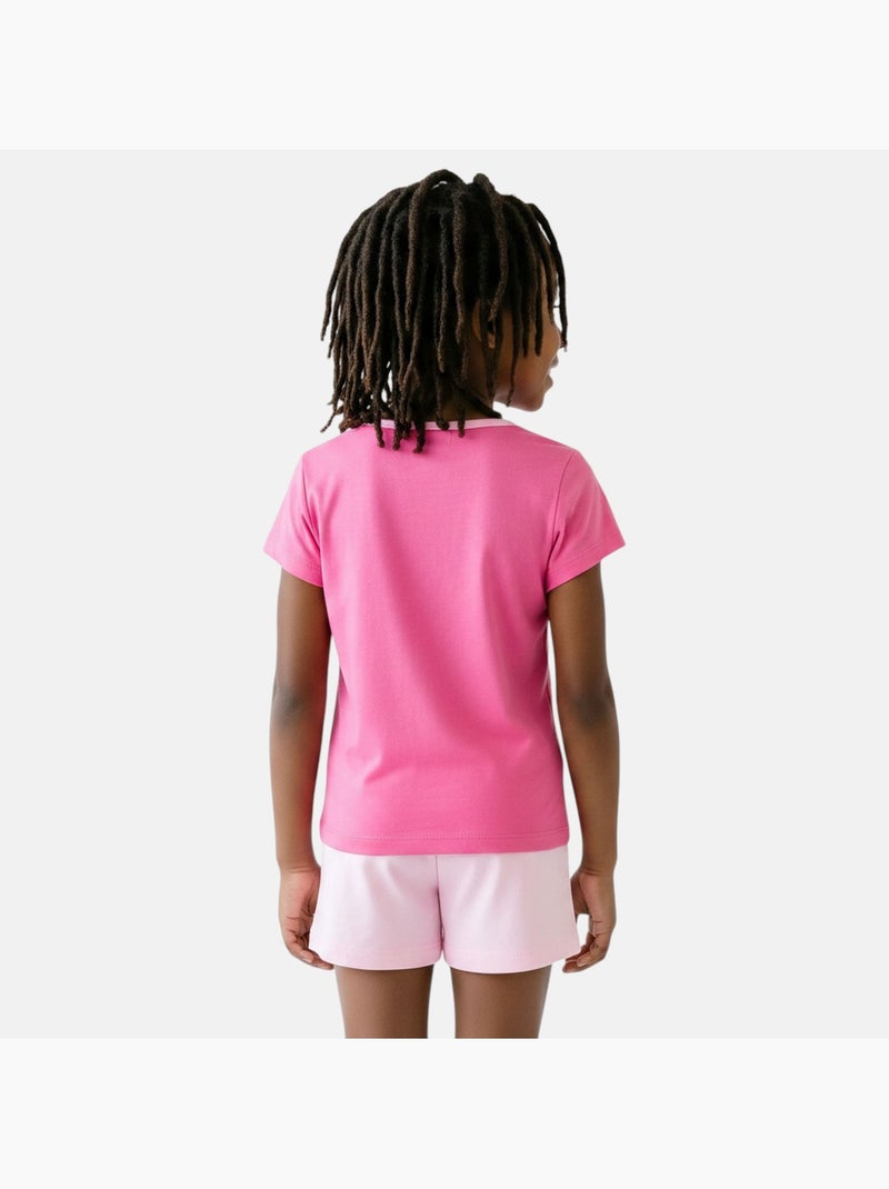 Disney - Conjunto t-shirt e calção criança estampado Rosa - Kiabi