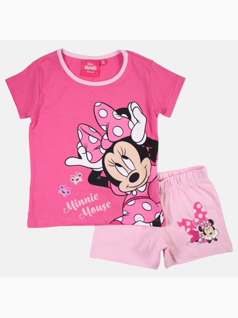 Disney - Conjunto t-shirt e calção criança estampado Rosa - Kiabi