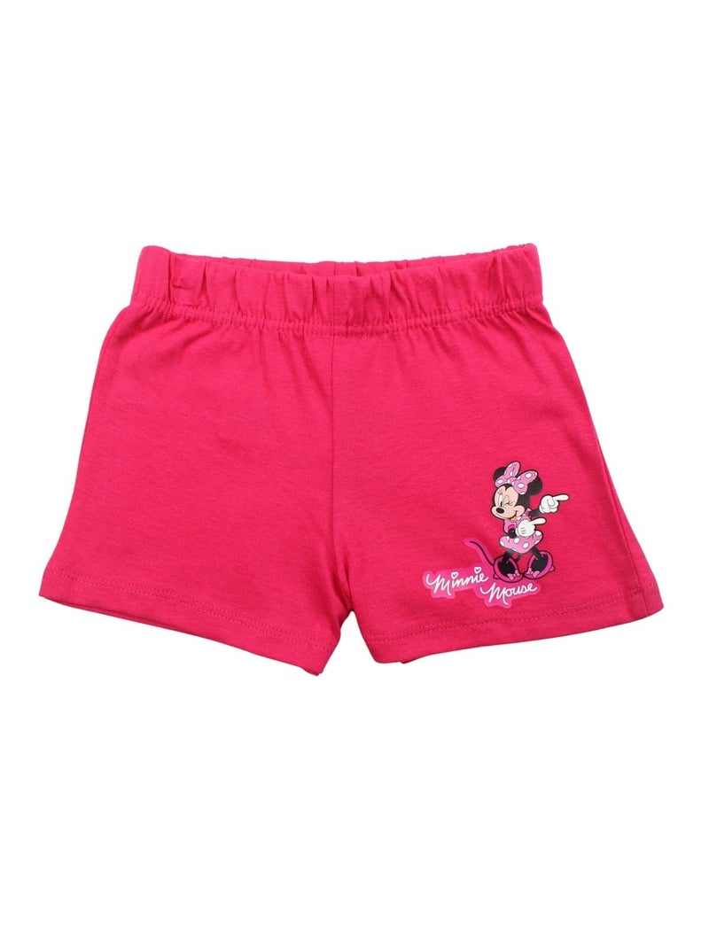 Disney - Conjunto t-shirt e calção criança estampado Rosa-fúcsia - Kiabi