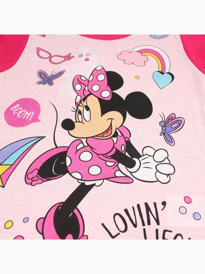 Disney - Conjunto t-shirt e calção criança estampado Rosa-fúcsia - Kiabi