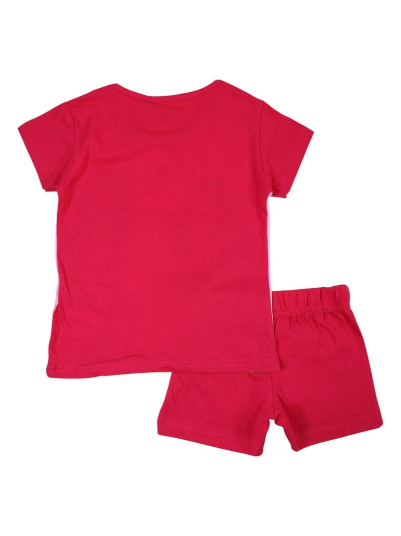 Disney - Conjunto t-shirt manga curta e calção criança estampado Rosa-fúcsia - Kiabi