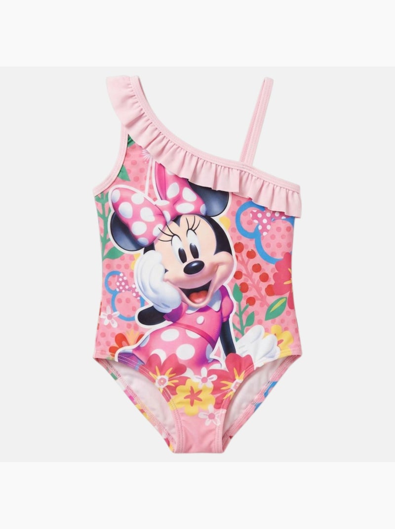 Disney - Fato de banho inteiro com alças assimétricas menina Rosa-claro - Kiabi