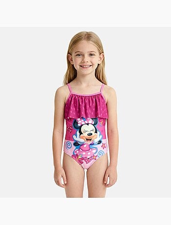 Disney - fato de banho inteiro com folhos e estampa menina