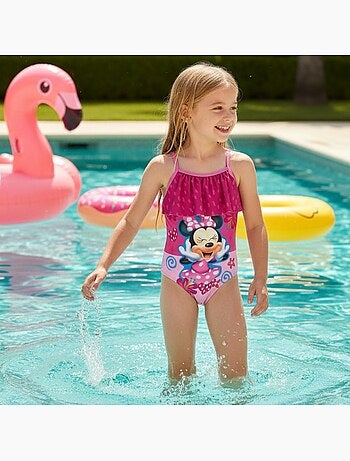 Disney - Fato de banho inteiro com folhos e estampa menina