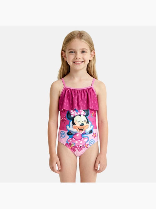 Disney - Fato de banho inteiro com folhos e estampa menina - Kiabi