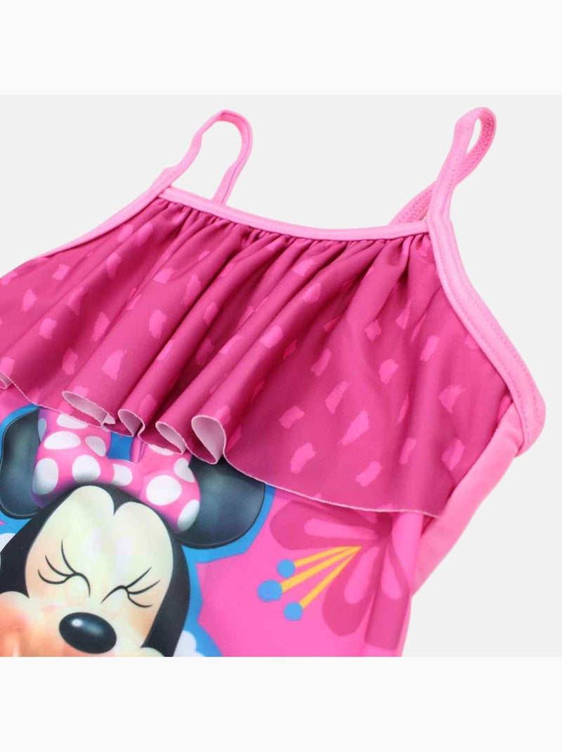 Disney - Fato de banho inteiro com folhos e estampa menina Rosa - Kiabi