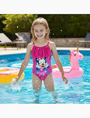 Disney - Fato de banho inteiro com folhos e estampa menina