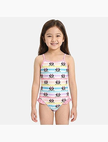 Disney - Fato de banho menina inteiro às riscas multicolor personagem