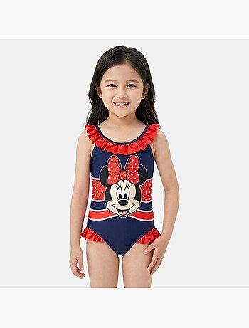 Disney - Fato de banho menina inteiro azul marinho com folhos personagem