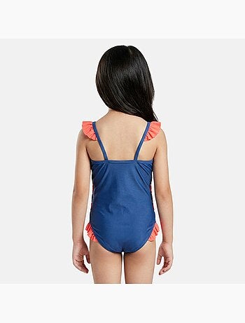 Disney - Fato de banho menina inteiro azul marinho com folhos personagem