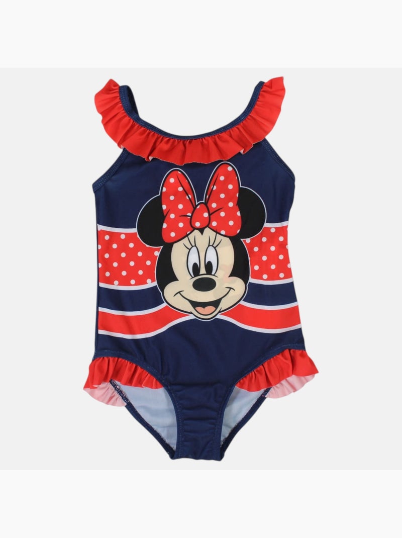Disney - Fato de banho menina inteiro azul marinho com folhos personagem Vermelho - Kiabi