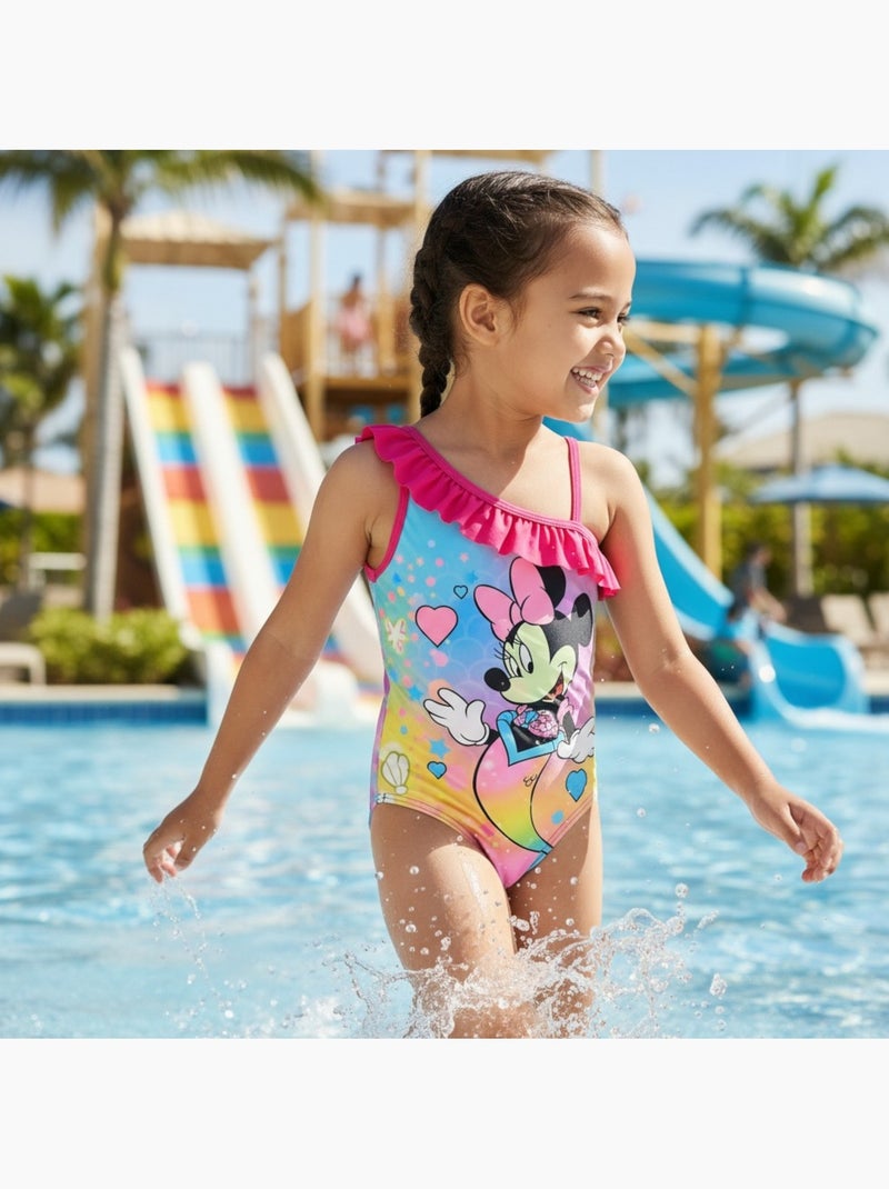 Disney - Fato de banho menina inteiro estampado Rosa-fúcsia - Kiabi