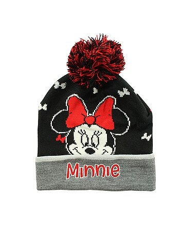 Disney - Gorro criança com pompom preto e vermelho personagem