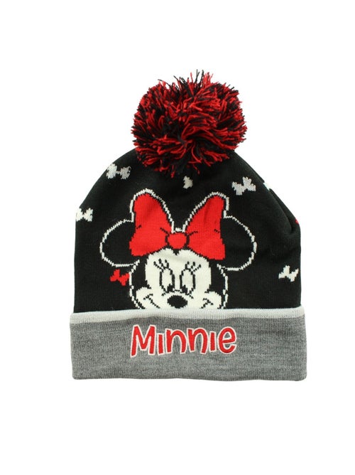 Disney - Gorro criança com pompom preto e vermelho personagem - Kiabi