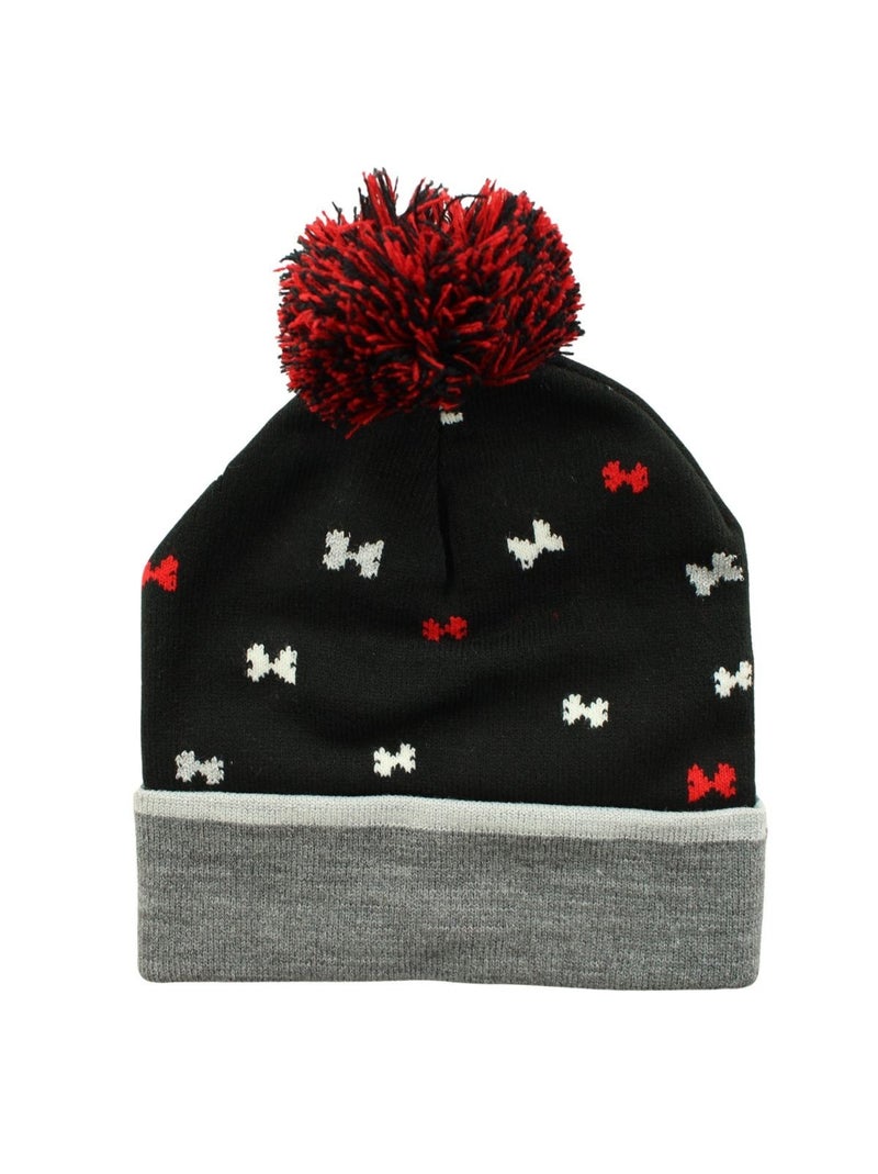 Disney - Gorro criança com pompom preto e vermelho personagem Preto - Kiabi