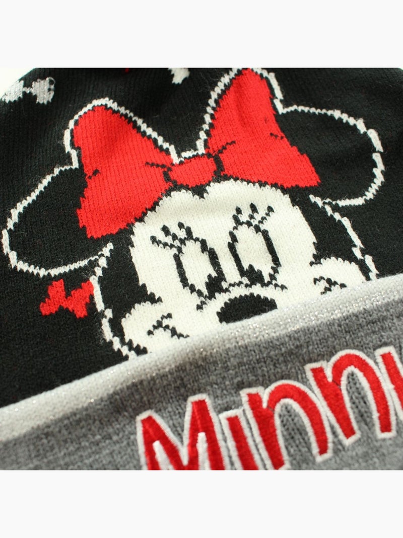 Disney - Gorro criança com pompom preto e vermelho personagem Preto - Kiabi