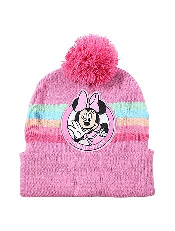 Disney - Gorro criança rosa com pompom personagem