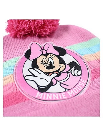 Disney - Gorro criança rosa com pompom personagem