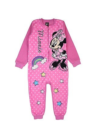 Disney - Macacão bebé menina rosa com fecho e bolinhas personagem