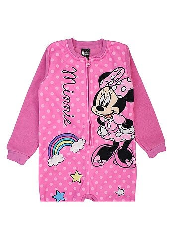 Disney - Macacão bebé menina rosa com fecho e bolinhas personagem