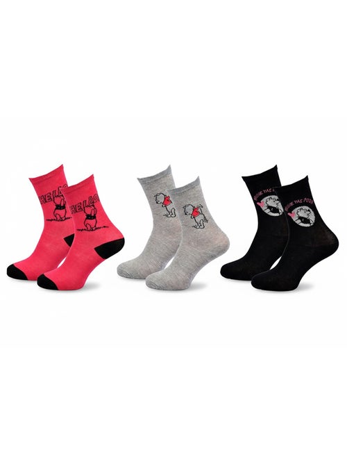 Disney - meias mulher licença winnie the pooh pack de 3 pares - Kiabi Disney - meias mulher licença winnie the pooh pack de 3 pares - Kiabi