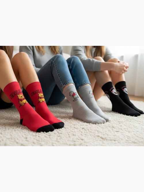 Disney - meias mulher licença winnie the pooh pack de 3 pares - Kiabi Disney - meias mulher licença winnie the pooh pack de 3 pares - Kiabi