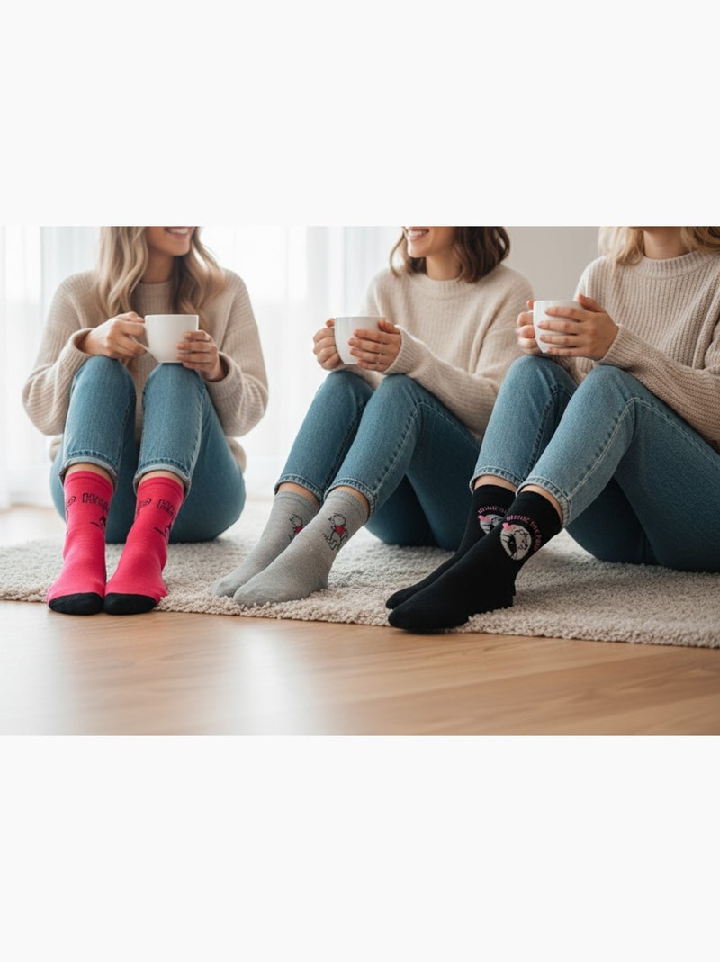 Disney - meias mulher licença winnie the pooh pack de 3 pares Cinza-rosa preto - Kiabi