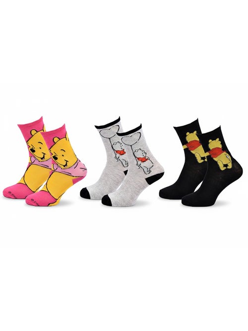 Disney - meias mulher licença winnie the pooh pack de 3 pares - Kiabi