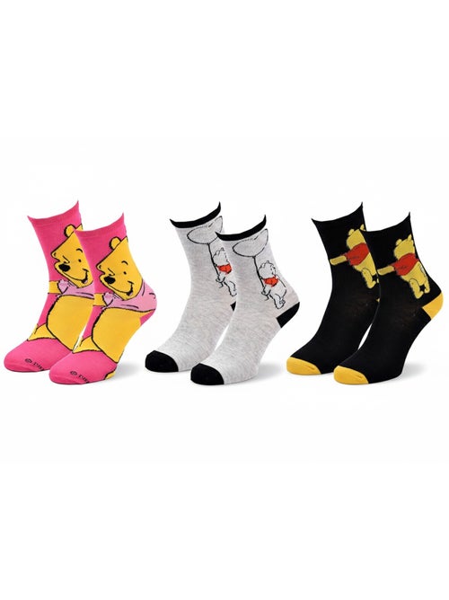 Disney - meias mulher licença winnie the pooh pack de 3 pares - Kiabi