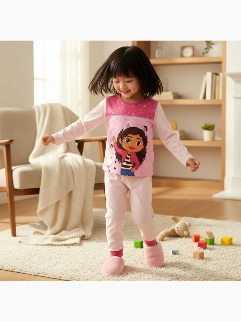 Disney - Pijama menina estampado manga comprida calças Rosa-claro - Kiabi