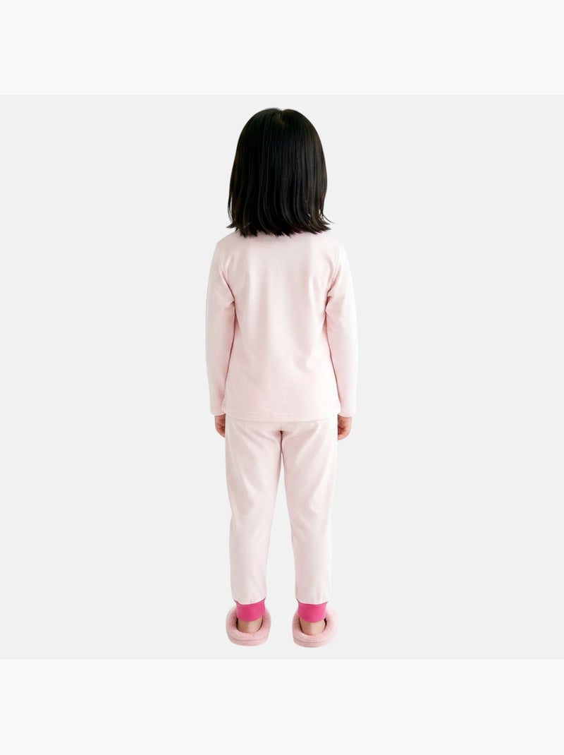 Disney - Pijama menina estampado manga comprida calças Rosa-claro - Kiabi